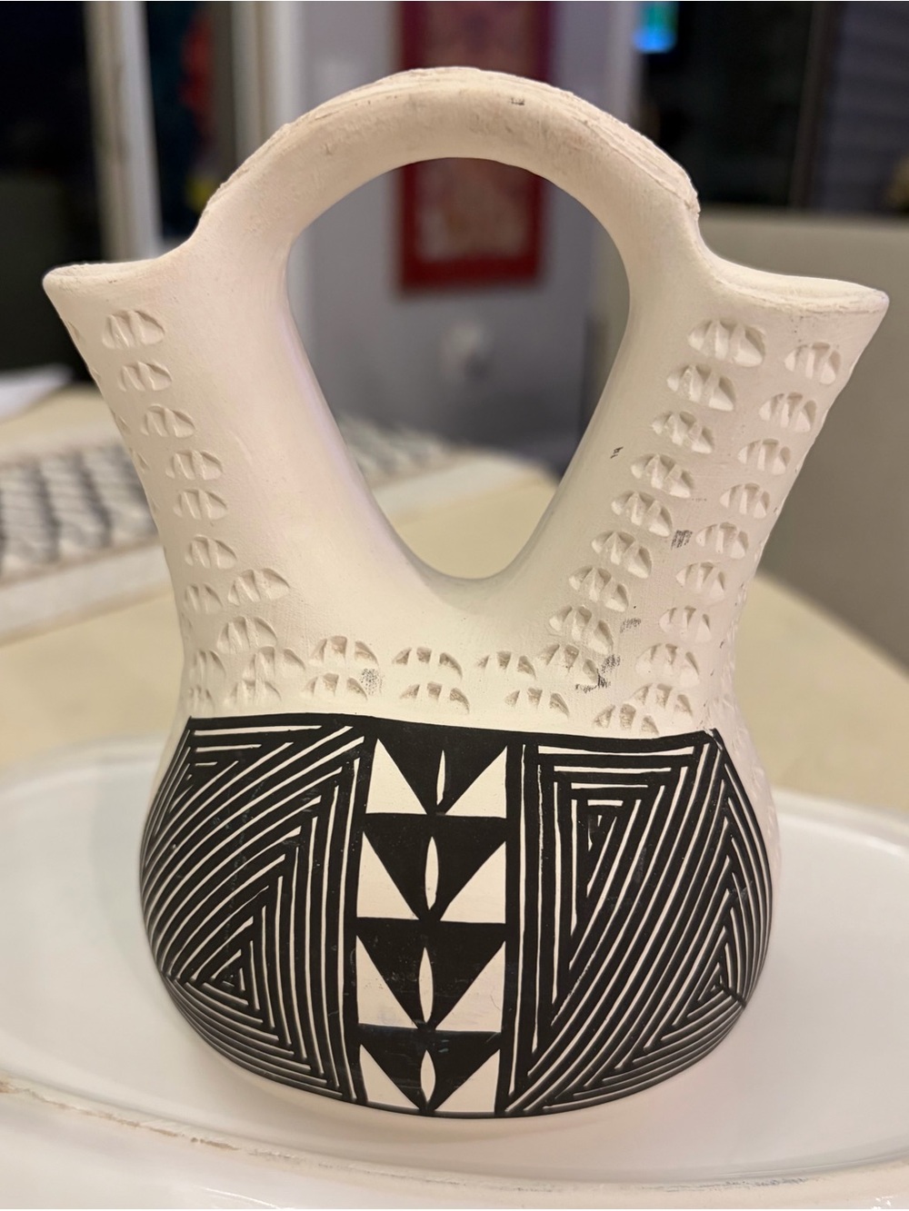 Authentic Acoma Pueblo Pottery 5" Wedding Vase Signed Garcia NM Native American